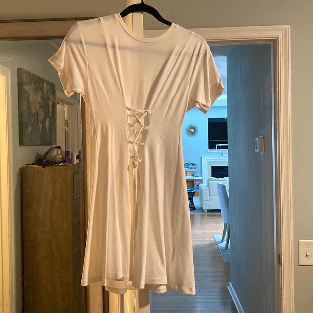 Top shop dress white barely worn